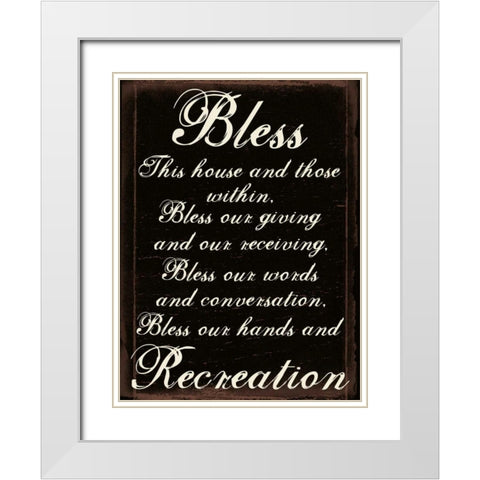 Bless A White Modern Wood Framed Art Print with Double Matting by Lewis, Sheldon