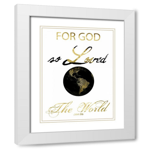 John 3-16 White Modern Wood Framed Art Print with Double Matting by Lewis, Sheldon