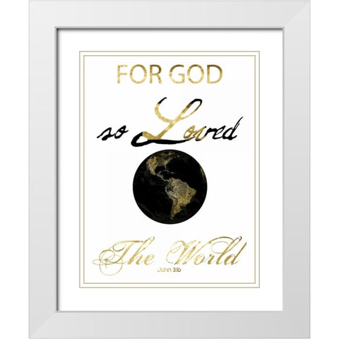 John 3-16 White Modern Wood Framed Art Print with Double Matting by Lewis, Sheldon