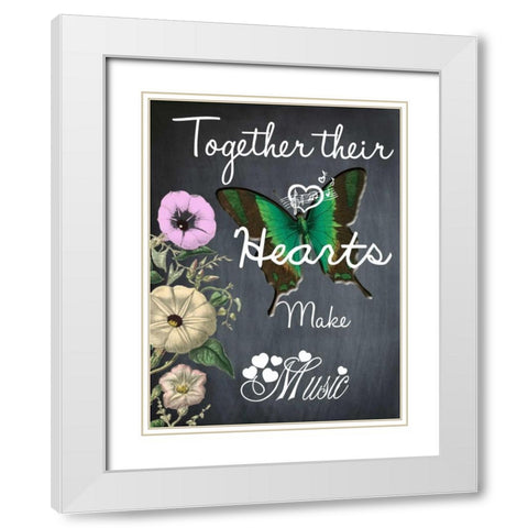 Music From The Heart White Modern Wood Framed Art Print with Double Matting by Lewis, Sheldon