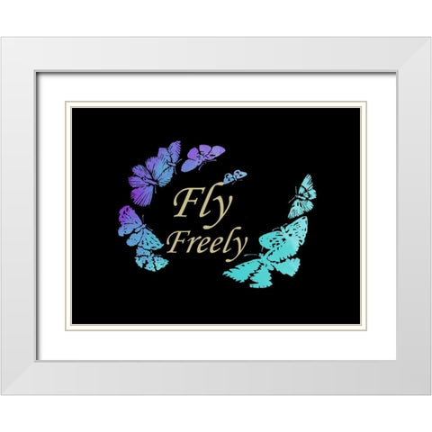 Fly Freely White Modern Wood Framed Art Print with Double Matting by Lewis, Sheldon