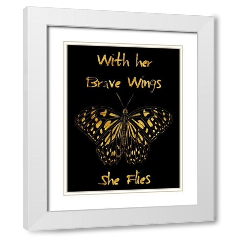 Brave Wings White Modern Wood Framed Art Print with Double Matting by Lewis, Sheldon