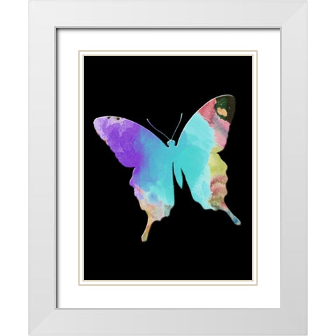 Butterfly Watercolor White Modern Wood Framed Art Print with Double Matting by Lewis, Sheldon