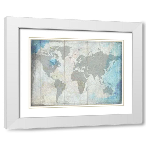 The World White Modern Wood Framed Art Print with Double Matting by Lewis, Sheldon