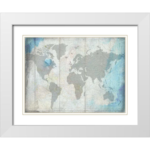 The World White Modern Wood Framed Art Print with Double Matting by Lewis, Sheldon