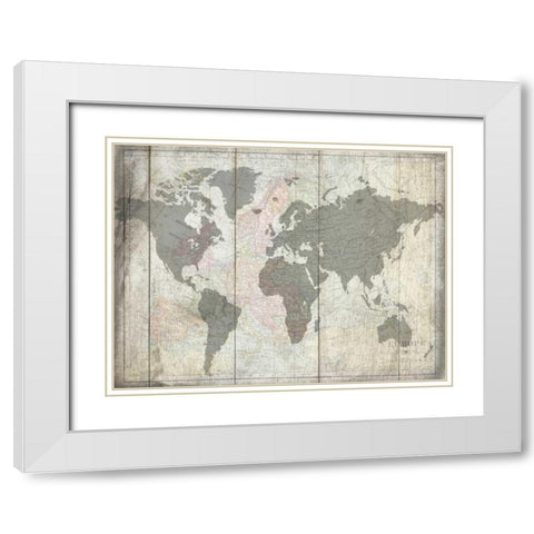 The World White Modern Wood Framed Art Print with Double Matting by Lewis, Sheldon