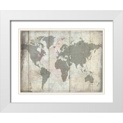The World White Modern Wood Framed Art Print with Double Matting by Lewis, Sheldon