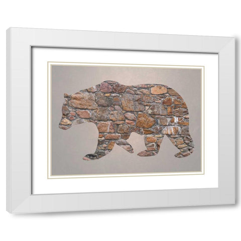 Bear Woods White Modern Wood Framed Art Print with Double Matting by Lewis, Sheldon