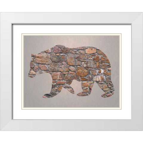 Bear Woods White Modern Wood Framed Art Print with Double Matting by Lewis, Sheldon