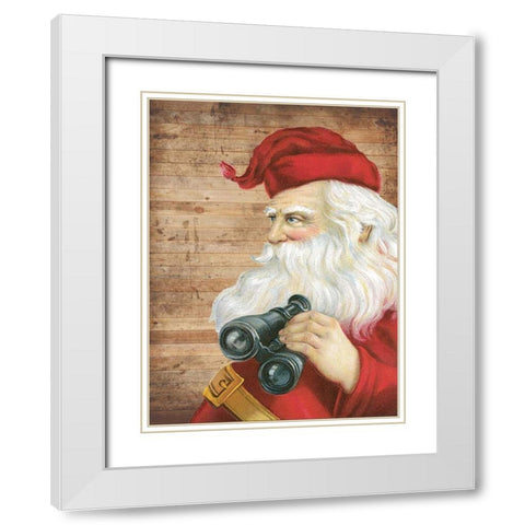 You Better Watch Out White Modern Wood Framed Art Print with Double Matting by Lewis, Sheldon