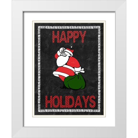 Happy Holidays White Modern Wood Framed Art Print with Double Matting by Lewis, Sheldon