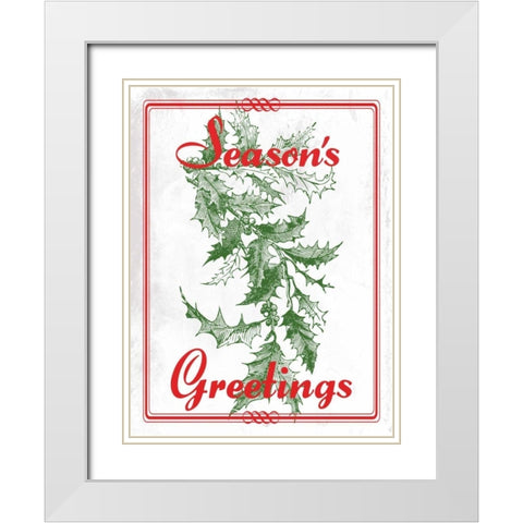 Seasons Greetings White Modern Wood Framed Art Print with Double Matting by Lewis, Sheldon