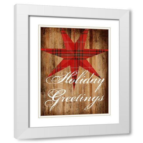 Holiday Greetings White Modern Wood Framed Art Print with Double Matting by Lewis, Sheldon