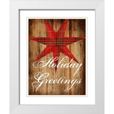 Holiday Greetings White Modern Wood Framed Art Print with Double Matting by Lewis, Sheldon
