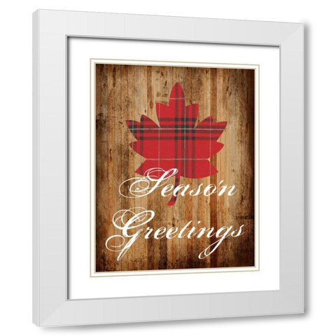 Seasons Greetings White Modern Wood Framed Art Print with Double Matting by Lewis, Sheldon