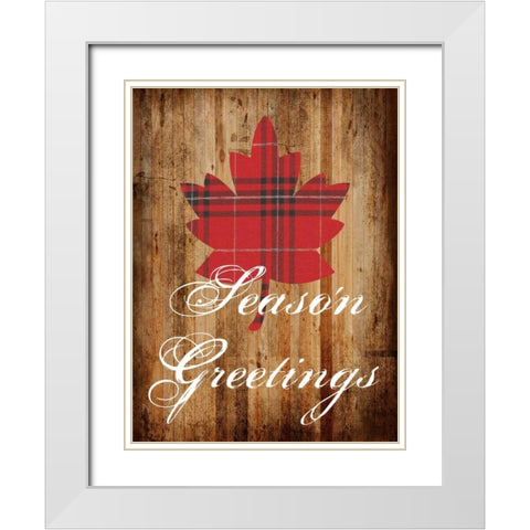 Seasons Greetings White Modern Wood Framed Art Print with Double Matting by Lewis, Sheldon