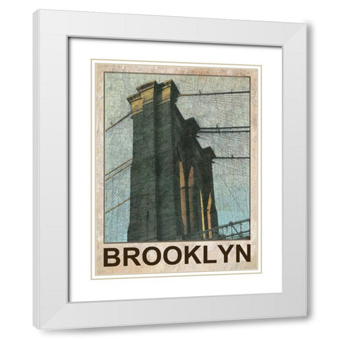 Bklyn Time White Modern Wood Framed Art Print with Double Matting by Lewis, Sheldon