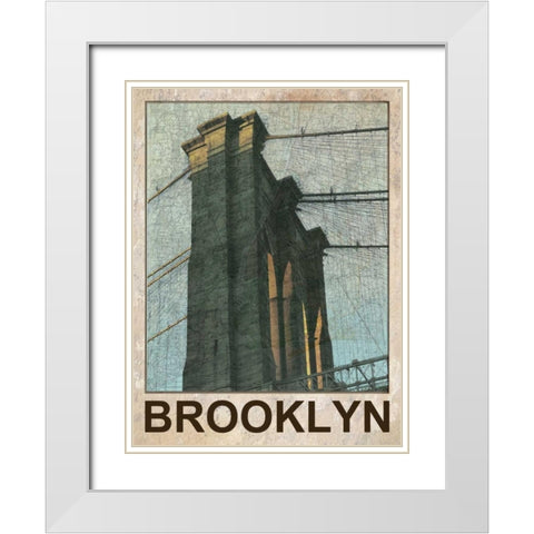 Bklyn Time White Modern Wood Framed Art Print with Double Matting by Lewis, Sheldon