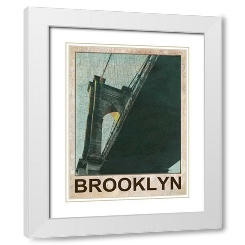Hey Brooklyn White Modern Wood Framed Art Print with Double Matting by Lewis, Sheldon
