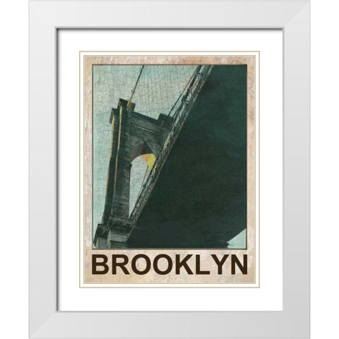Hey Brooklyn White Modern Wood Framed Art Print with Double Matting by Lewis, Sheldon