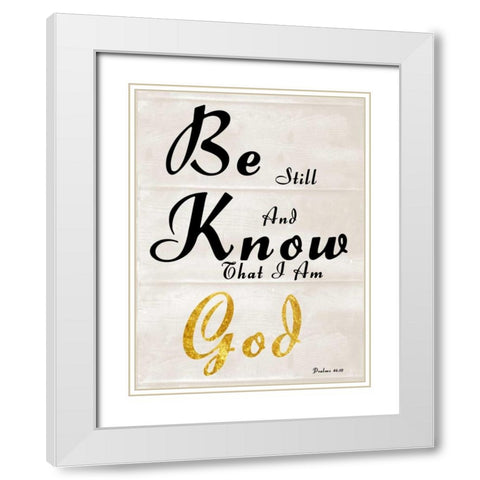 Be Still White Modern Wood Framed Art Print with Double Matting by Lewis, Sheldon