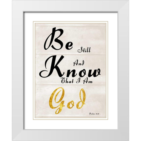 Be Still White Modern Wood Framed Art Print with Double Matting by Lewis, Sheldon