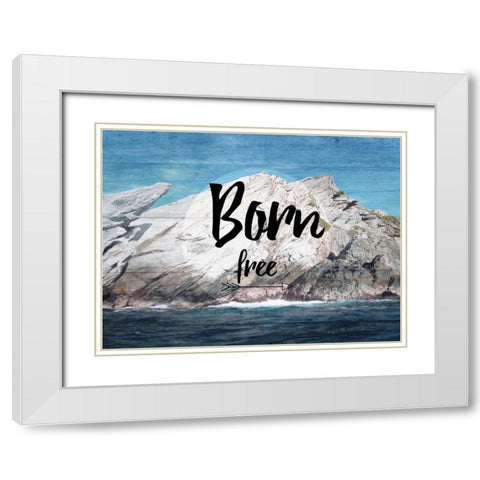 BoRn Free White Modern Wood Framed Art Print with Double Matting by Lewis, Sheldon