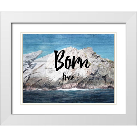 BoRn Free White Modern Wood Framed Art Print with Double Matting by Lewis, Sheldon