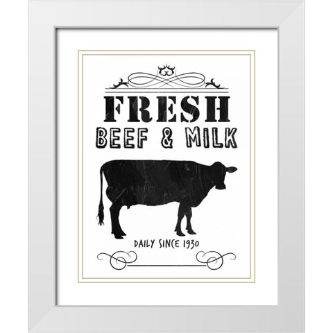 Fresh Beef And Milk White Modern Wood Framed Art Print with Double Matting by Lewis, Sheldon
