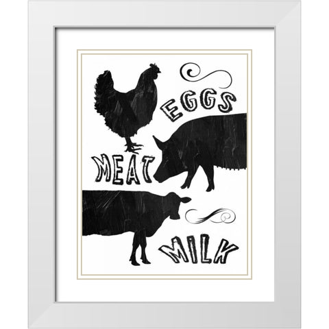 Local Eggs Meat Milk White Modern Wood Framed Art Print with Double Matting by Lewis, Sheldon