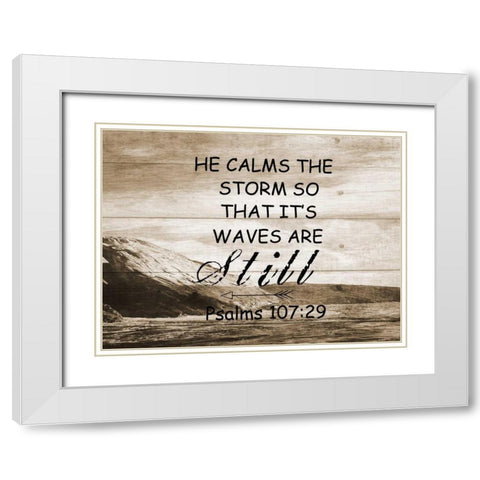 He Calms The Storm White Modern Wood Framed Art Print with Double Matting by Lewis, Sheldon