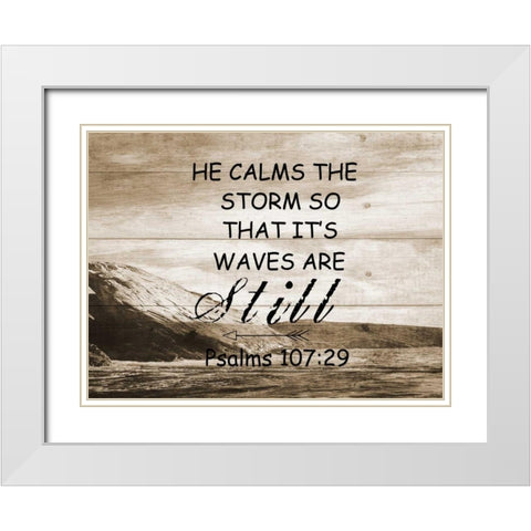 He Calms The Storm White Modern Wood Framed Art Print with Double Matting by Lewis, Sheldon