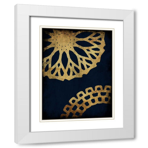 Indi Pattern White Modern Wood Framed Art Print with Double Matting by Lewis, Sheldon