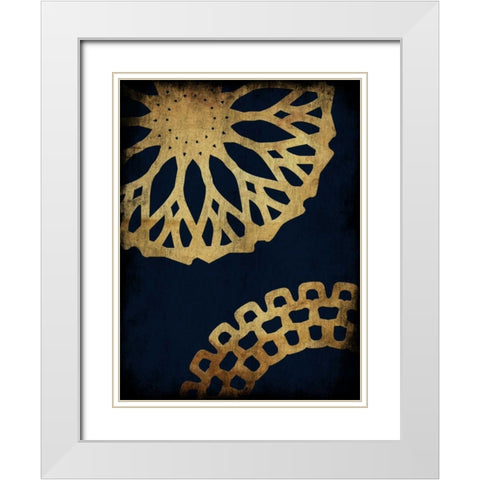 Indi Pattern White Modern Wood Framed Art Print with Double Matting by Lewis, Sheldon