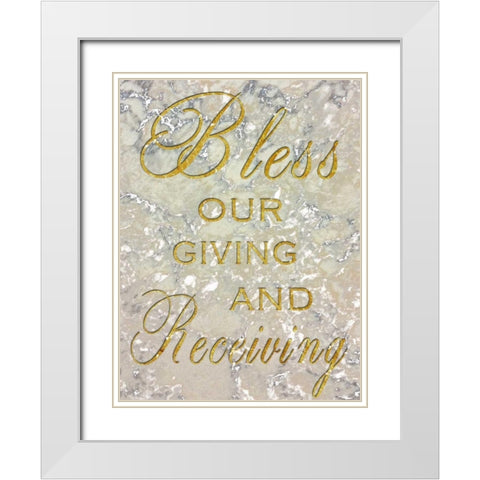 Bless Our Giving White Modern Wood Framed Art Print with Double Matting by Lewis, Sheldon