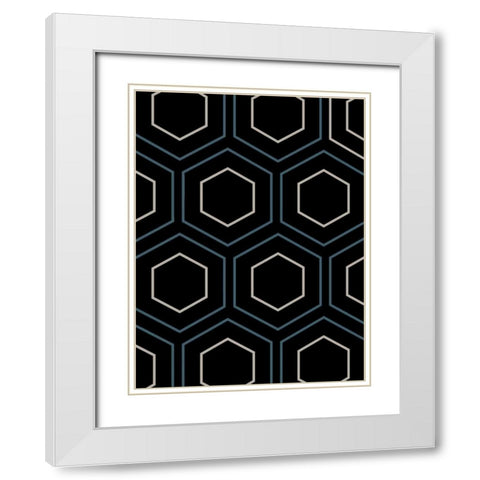Pure Geo Abstract White Modern Wood Framed Art Print with Double Matting by Lewis, Sheldon