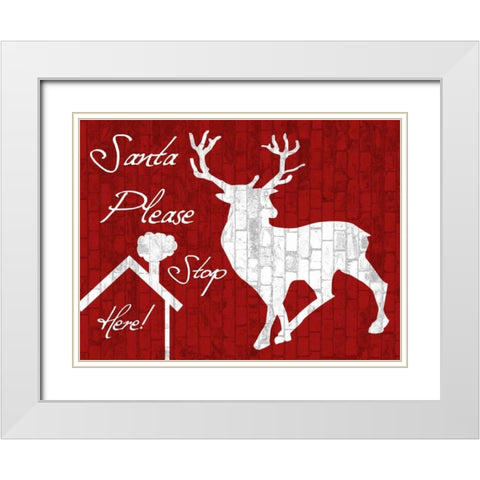 Stop Here White Modern Wood Framed Art Print with Double Matting by Lewis, Sheldon