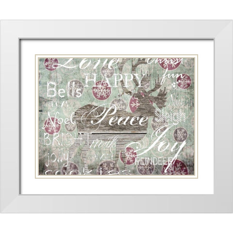 Christmas Wallpaper 1 White Modern Wood Framed Art Print with Double Matting by Lewis, Sheldon