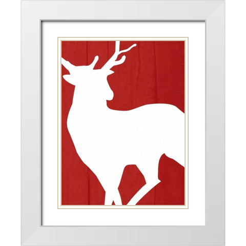 Rudolph White Modern Wood Framed Art Print with Double Matting by Lewis, Sheldon