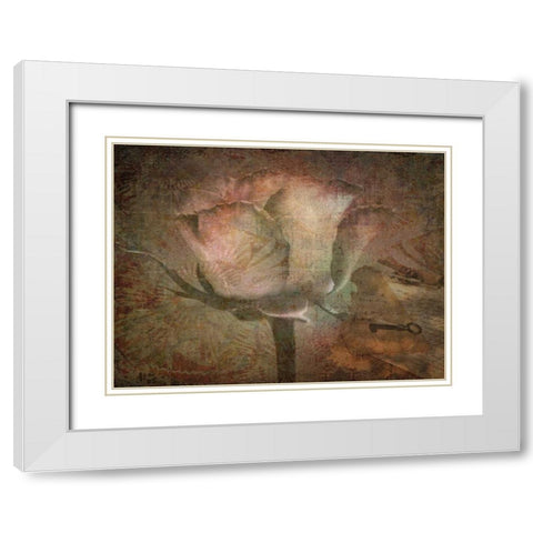 Rose Faith White Modern Wood Framed Art Print with Double Matting by Lewis, Sheldon