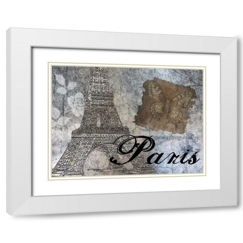 It Must Be Paris White Modern Wood Framed Art Print with Double Matting by Lewis, Sheldon