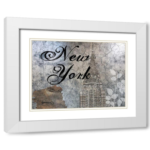 Only In New York White Modern Wood Framed Art Print with Double Matting by Lewis, Sheldon