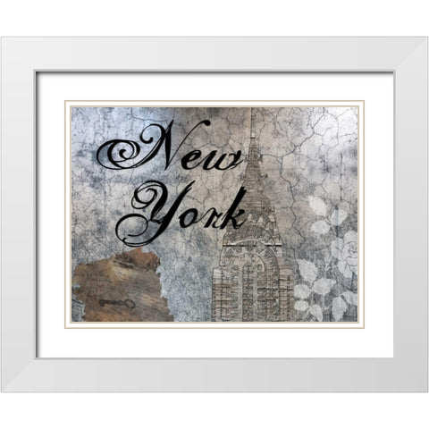 Only In New York White Modern Wood Framed Art Print with Double Matting by Lewis, Sheldon