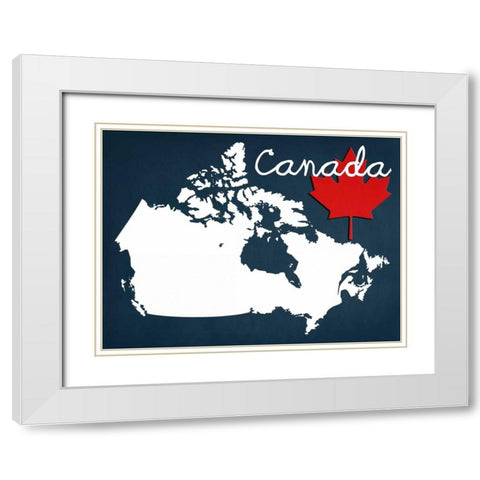 Canada White Modern Wood Framed Art Print with Double Matting by Lewis, Sheldon