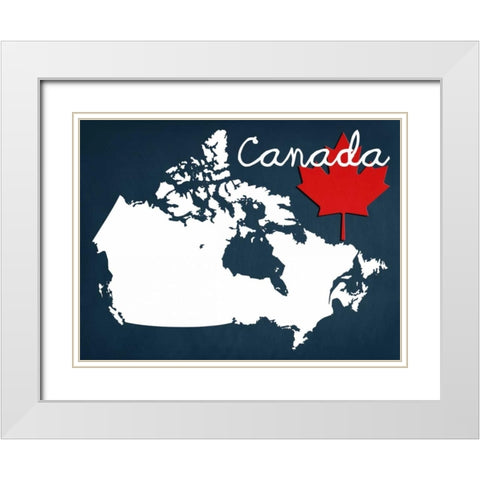 Canada White Modern Wood Framed Art Print with Double Matting by Lewis, Sheldon