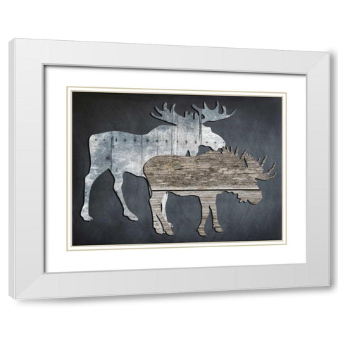 Wild World White Modern Wood Framed Art Print with Double Matting by Lewis, Sheldon