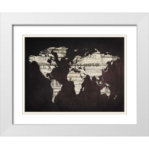 Map It Out White Modern Wood Framed Art Print with Double Matting by Lewis, Sheldon