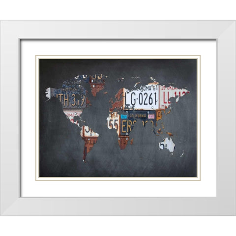 Map It Out 2 White Modern Wood Framed Art Print with Double Matting by Lewis, Sheldon