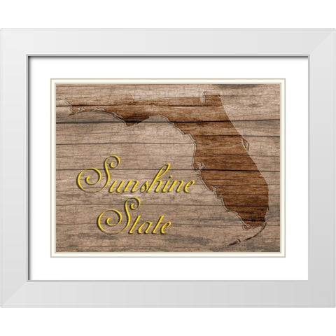 Sunshine State White Modern Wood Framed Art Print with Double Matting by Lewis, Sheldon