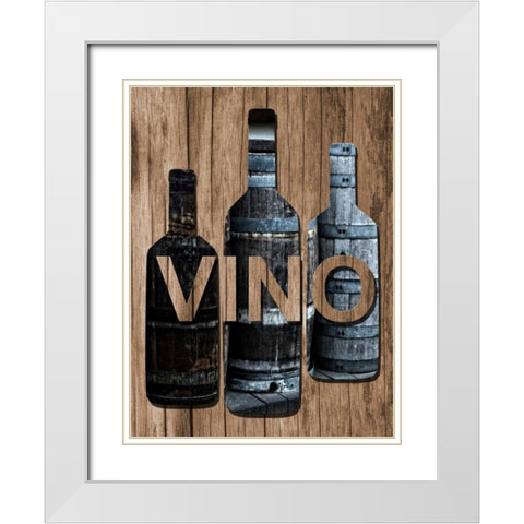 Wine Cellar 1 White Modern Wood Framed Art Print with Double Matting by Lewis, Sheldon